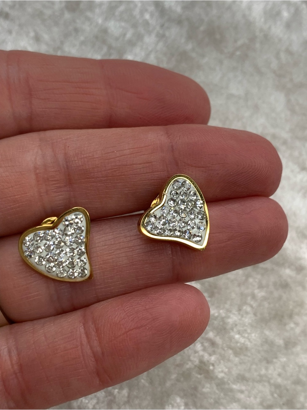 NWOT 18KGold layered/bonded CZ Heart l necklace/bracelet & earring set - Picture 6 of 16